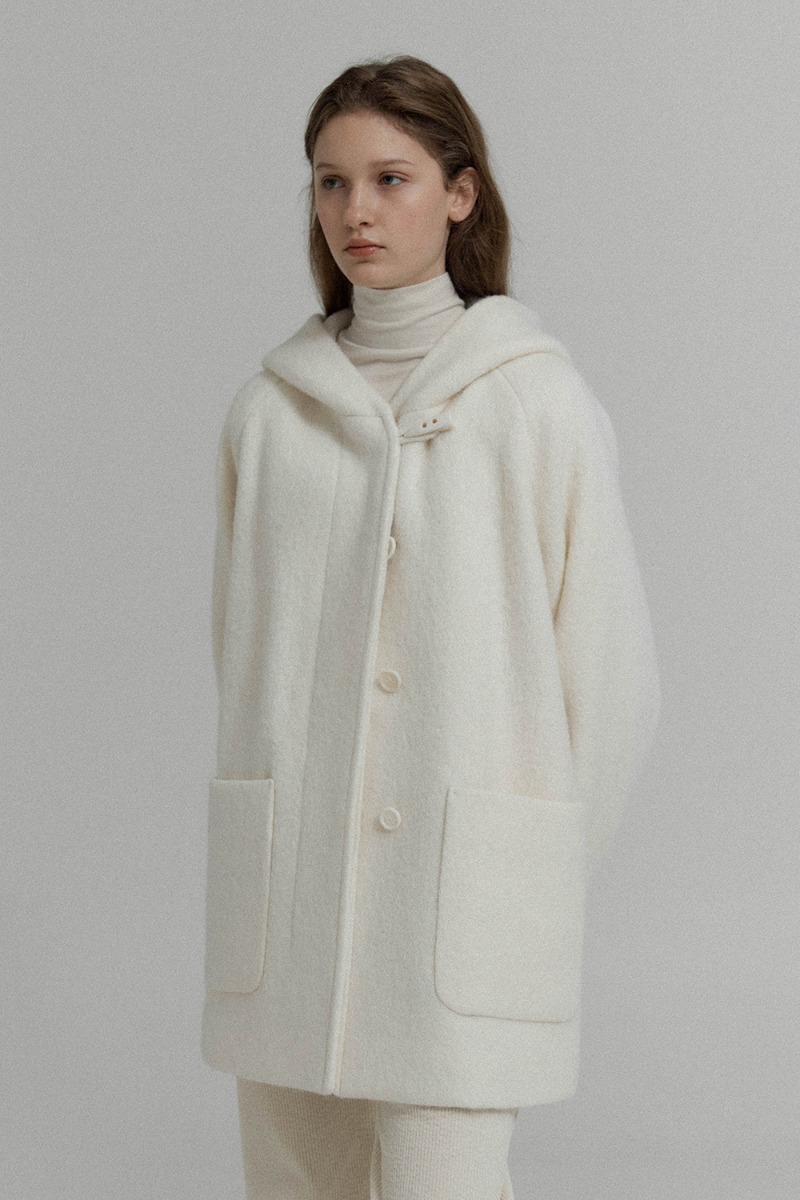 Claude hooded half coat (Ivory)